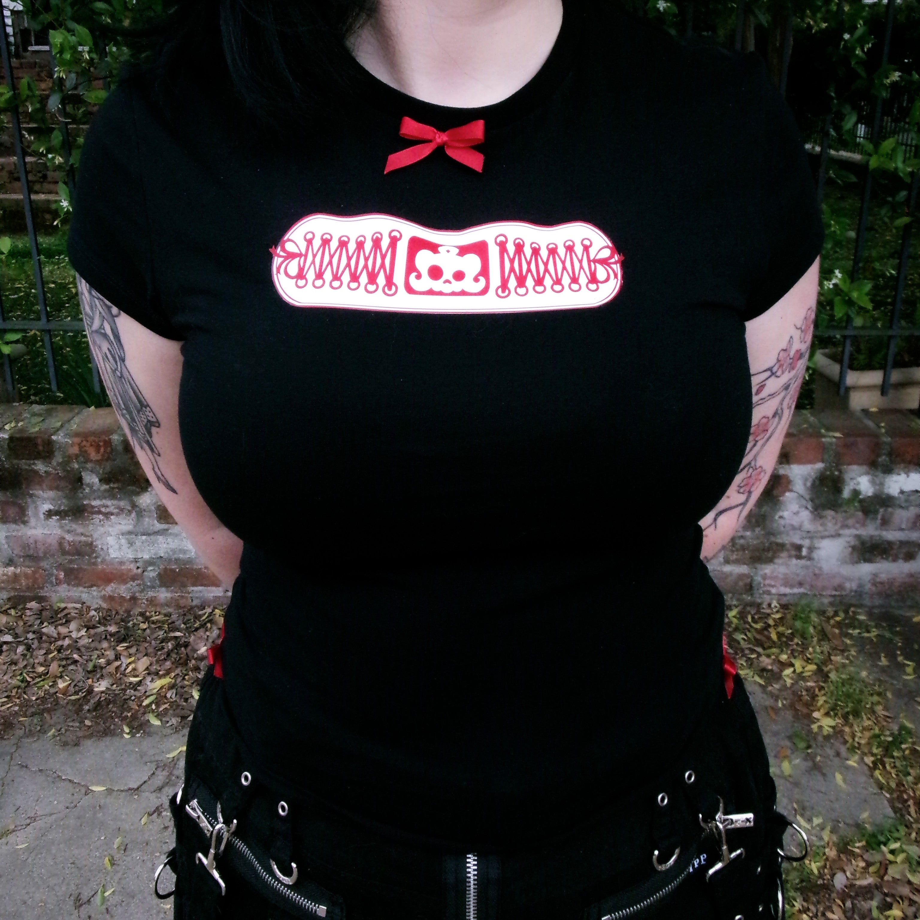 ouchie! black baby tee